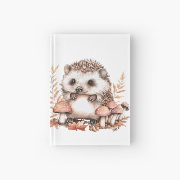 Item preview, Watercolor Hedgehog with Mushrooms – Whimsical Forest Art designed and sold by EmeraldeaArt.