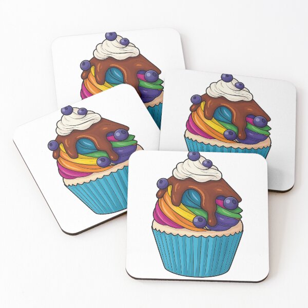 Item preview, Blueberries Dream – Rainbow Cupcake with Chocolate & Whipped Cream designed and sold by Asbiell.