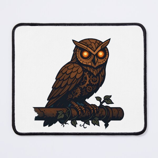 Item preview, Steampunk Owl with Glowing Eyes on a Branch designed and sold by 良心創作.