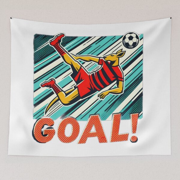 Item preview, football soccer kangaroo with a football,Football Player ,soccer art,animal playing soccer designed and sold by Expressions-Sel.