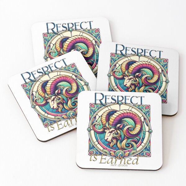Item preview, Respect Is Earned – Stained Glass Ram Power Symbol Design designed and sold by NSB-Design.