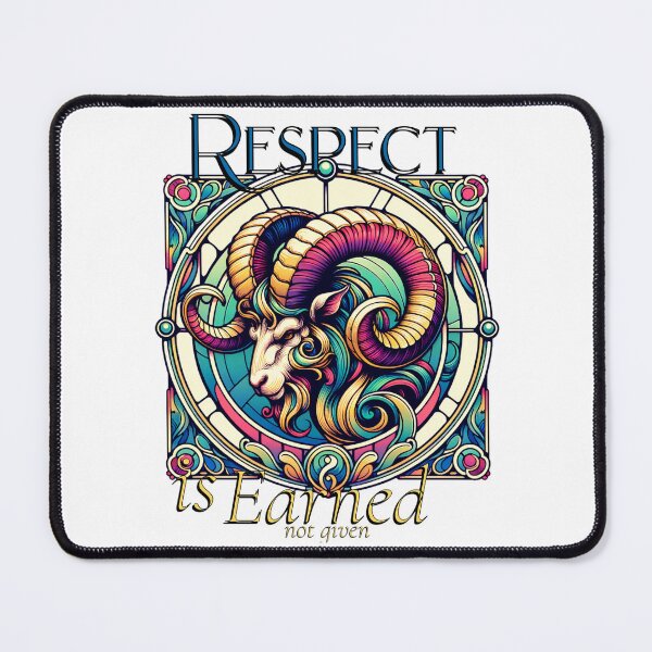 Item preview, Respect Is Earned – Stained Glass Ram Power Symbol Design designed and sold by NSB-Design.