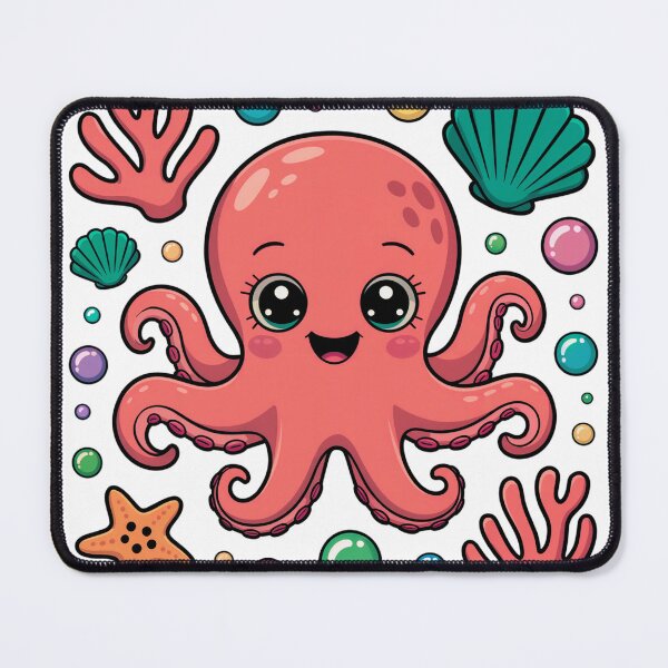 Item preview, Kawaii Pink Octopus designed and sold by MadCatPrints.