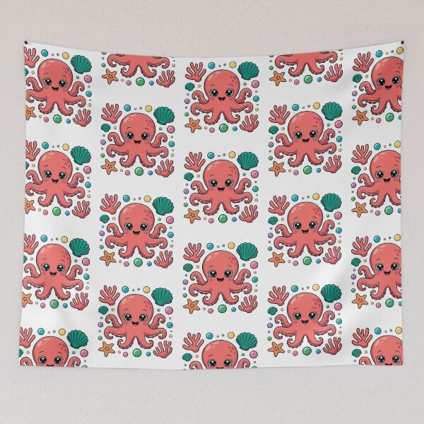 Item preview, Kawaii Pink Octopus designed and sold by MadCatPrints.