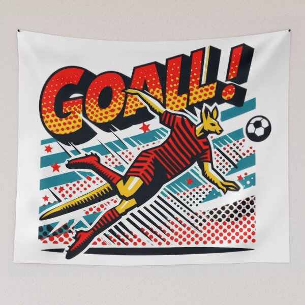 Item preview, football soccer red kangaroo with a football,Football Player ,soccer art,animal playing soccer designed and sold by Expressions-Sel.