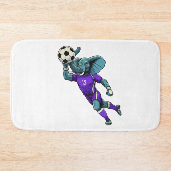 Item preview, football soccer purple elephant with a football,Football Player ,soccer art,animal playing soccer designed and sold by Expressions-Sel.