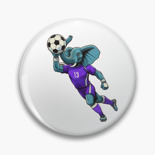 Item preview, football soccer purple elephant with a football,Football Player ,soccer art,animal playing soccer designed and sold by Expressions-Sel.
