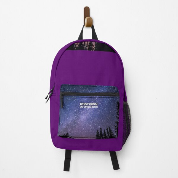 Item preview, Starry Reddish-Purple Night Sky with Inspiring Quote: "Without Purpose, Only Emptiness Remains" – Cosmic Nature Art designed and sold by knalpot-design.