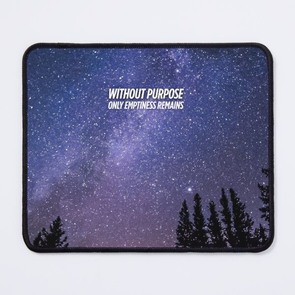 Item preview, Starry Reddish-Purple Night Sky with Inspiring Quote: "Without Purpose, Only Emptiness Remains" – Cosmic Nature Art designed and sold by knalpot-design.
