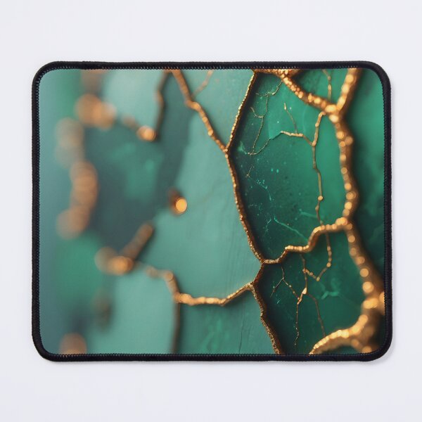 Item preview, Jade Green Kintsugi Cracked Veins – Modern Abstract Art by LaLi Designs designed and sold by LaLi-Designs.