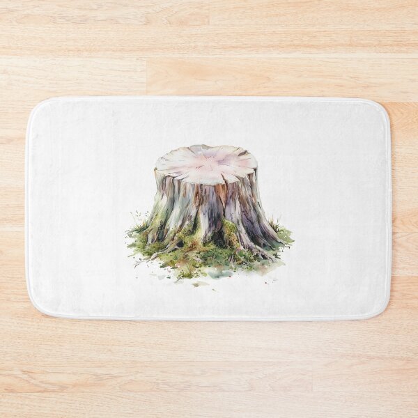 Item preview, Watercolor Tree Stump Sticker – Mossy Forest Cutout designed and sold by EmeraldeaArt.