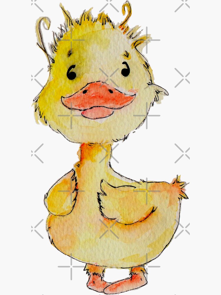 Imagen 3 de 3, Pegatina con la obra Patito bebe, , diseñada y vendida por RosyMaradiaga.