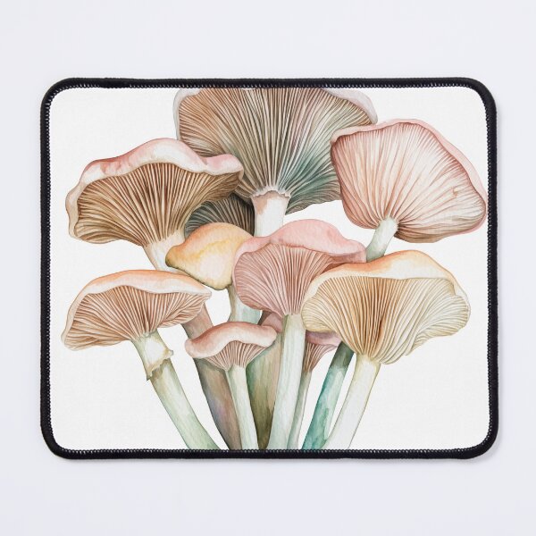 Item preview, Watercolor Oyster Mushroom Cluster – Natural Woodland Cutout Art designed and sold by EmeraldeaArt.