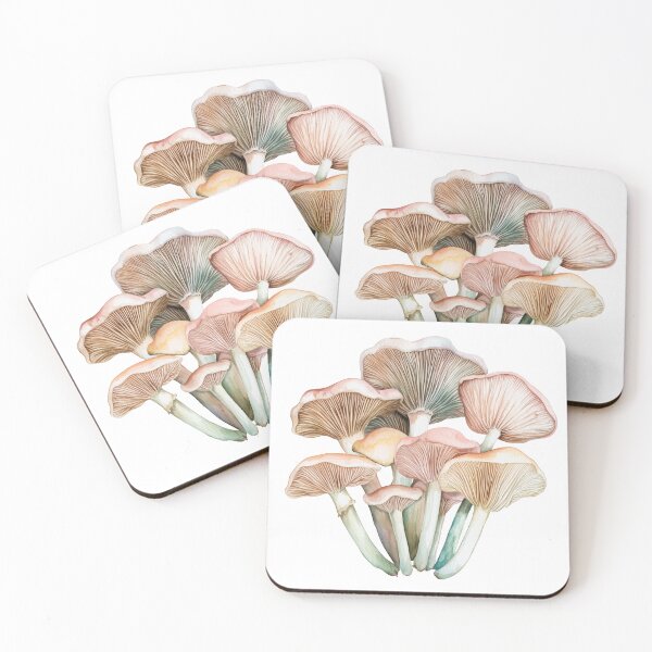 Item preview, Watercolor Oyster Mushroom Cluster – Natural Woodland Cutout Art designed and sold by EmeraldeaArt.