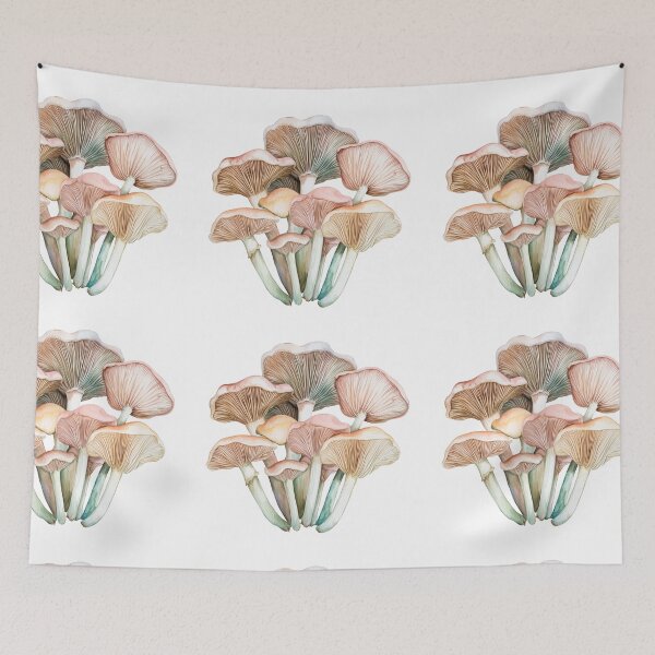 Item preview, Watercolor Oyster Mushroom Cluster – Natural Woodland Cutout Art designed and sold by EmeraldeaArt.