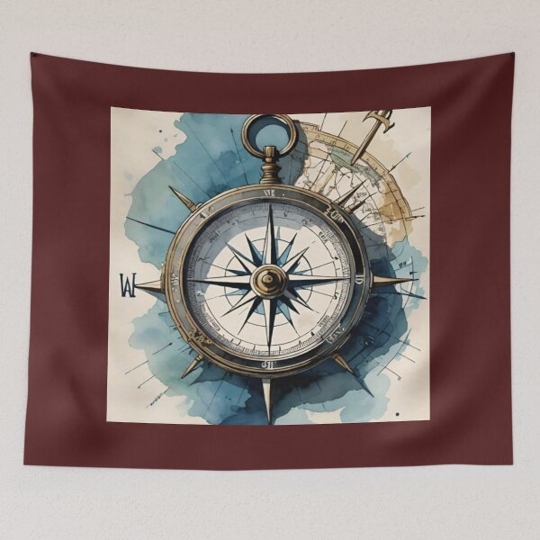 Item preview, vintage design compass drawing designed and sold by NivyasArtistry.