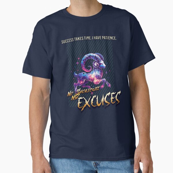 Item preview, No Shortcuts No Excuses – Capricorn Galaxy Motivational Art designed and sold by NSB-Design.