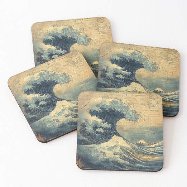 Item preview, beautiful vintage design tsunami drawing designed and sold by NivyasArtistry.
