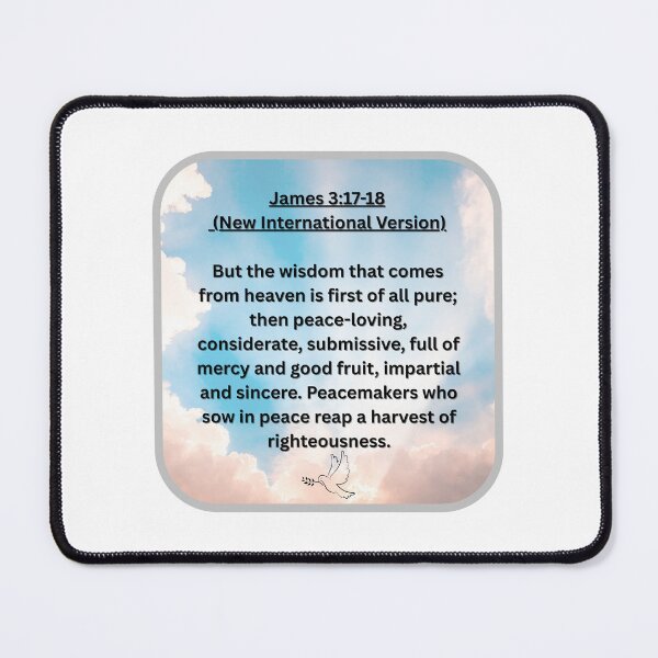 Item preview, NIV Bible verse James 3: 17-18 designed and sold by ClickATee Store .