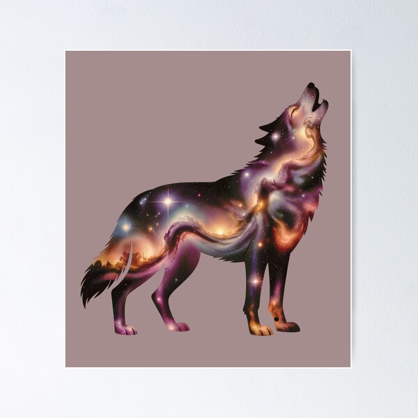 Item preview, Galaxy Wolf Silhouette designed and sold by MadCatPrints.