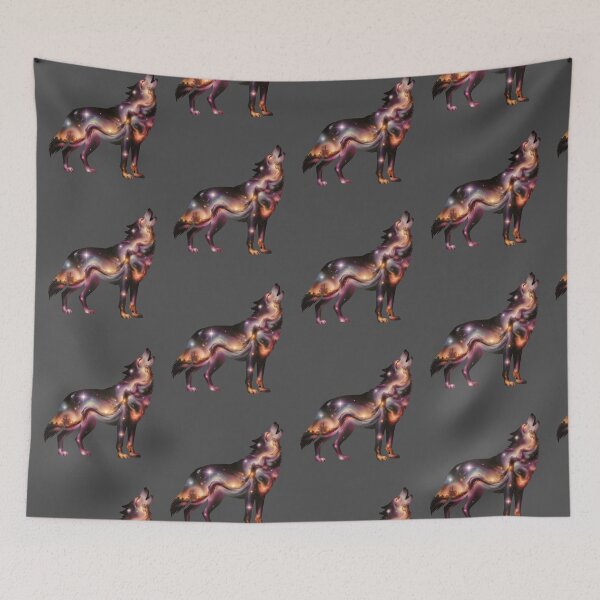 Item preview, Galaxy Wolf Silhouette designed and sold by MadCatPrints.
