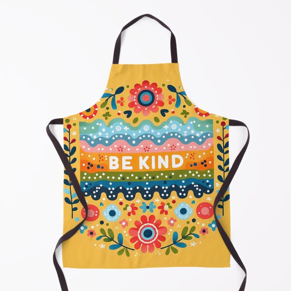 Item preview, Patterned BE KIND Message with Scandinavian Flowers - Scandinavian Folk Art by heidiannemorris © designed and sold by FOLK ART FUSION by heidiannemorris.