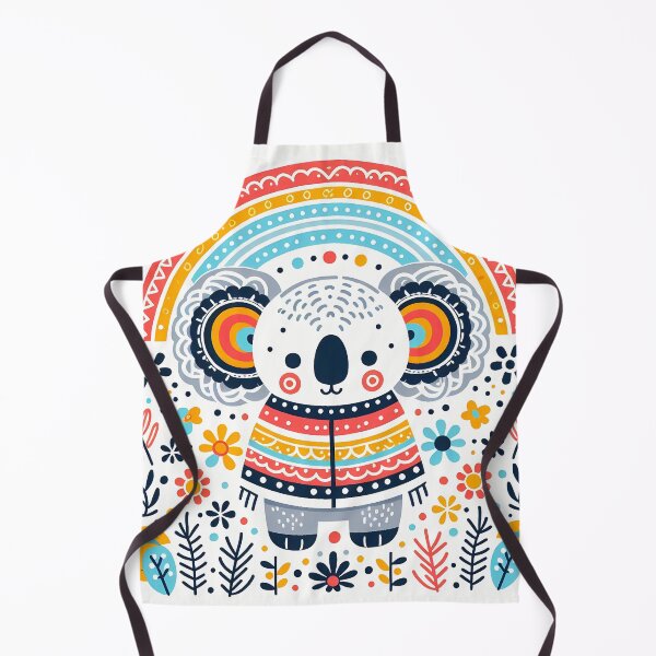 Item preview, Cute Folk Koala with Rainbow and Flowers - Scandinavian Folk Art by heidiannemorris © designed and sold by FOLK ART FUSION by heidiannemorris.
