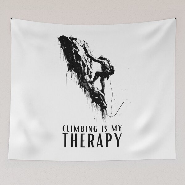Item preview, Climbing is My Therapy - Rock Climber Line Art designed and sold by ShadowAndSlate.
