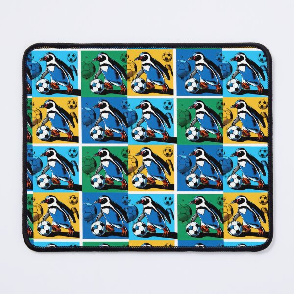 Item preview, football soccer colorful penguins with a football pattern ,Football Player ,soccer art,animal playing soccer designed and sold by Expressions-Sel.
