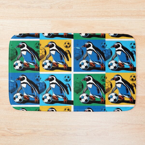 Item preview,  football soccer colorful penguins with a football pattern ,Football Player ,soccer art,animal playing soccer designed and sold by Expressions-Sel.