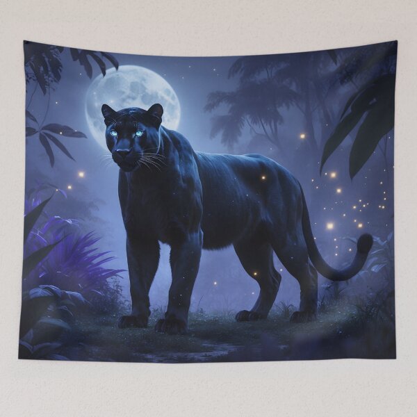 Item preview, Midnight Panther – Mystical Moonlit Jungle Art by LaLi Designs designed and sold by LaLi-Designs.