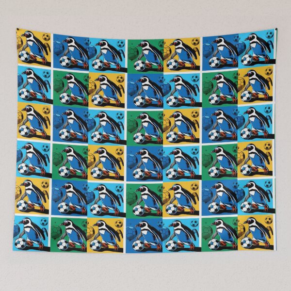Item preview,  football soccer colorful penguins with a football pattern ,Football Player ,soccer art,animal playing soccer designed and sold by Expressions-Sel.