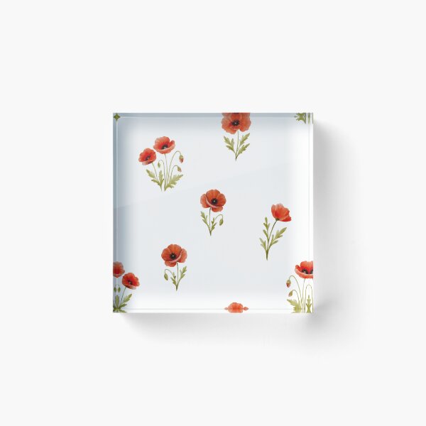 Item preview, Watercolor pattern with vibrant red poppies, delicate floral artwork, botanical elegance, seamless nature-inspired textile and print design designed and sold by ArtPetrenko90.