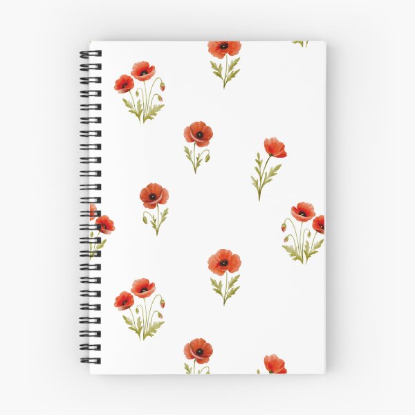 Item preview, Watercolor pattern with vibrant red poppies, delicate floral artwork, botanical elegance, seamless nature-inspired textile and print design designed and sold by ArtPetrenko90.