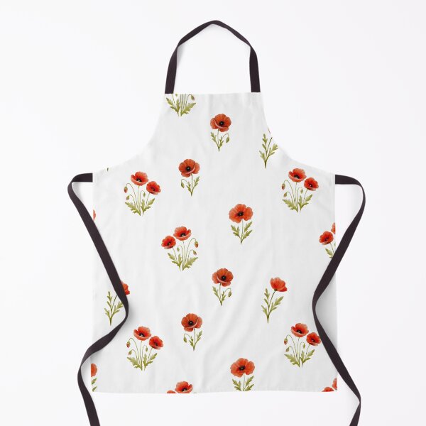 Item preview, Watercolor pattern with vibrant red poppies, delicate floral artwork, botanical elegance, seamless nature-inspired textile and print design designed and sold by ArtPetrenko90.
