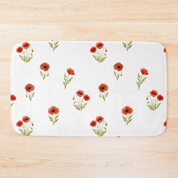Item preview, Watercolor pattern with vibrant red poppies, delicate floral artwork, botanical elegance, seamless nature-inspired textile and print design designed and sold by ArtPetrenko90.