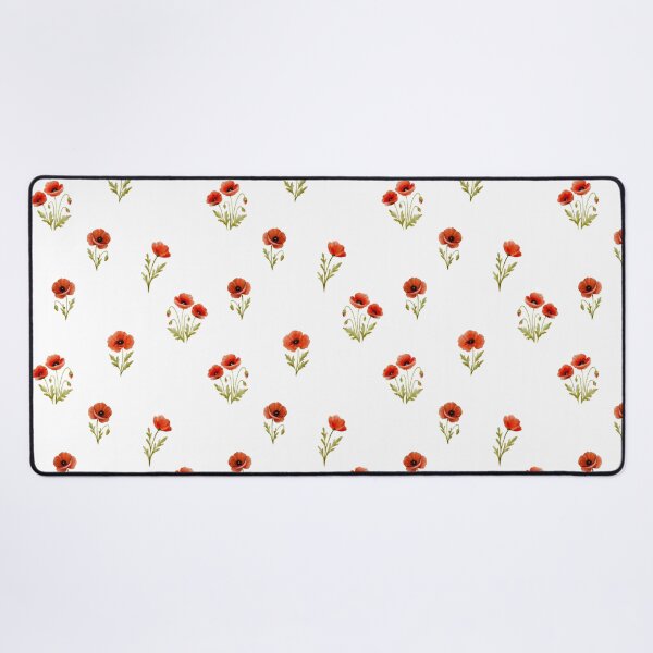 Item preview, Watercolor pattern with vibrant red poppies, delicate floral artwork, botanical elegance, seamless nature-inspired textile and print design designed and sold by ArtPetrenko90.