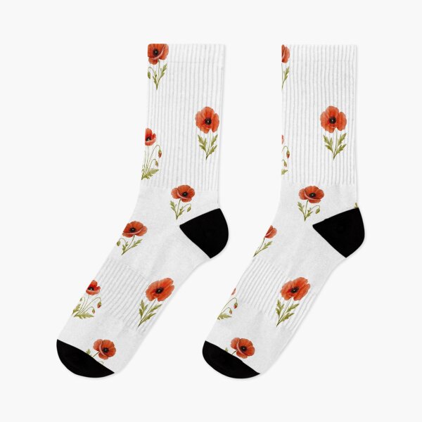 Item preview, Watercolor pattern with vibrant red poppies, delicate floral artwork, botanical elegance, seamless nature-inspired textile and print design designed and sold by ArtPetrenko90.