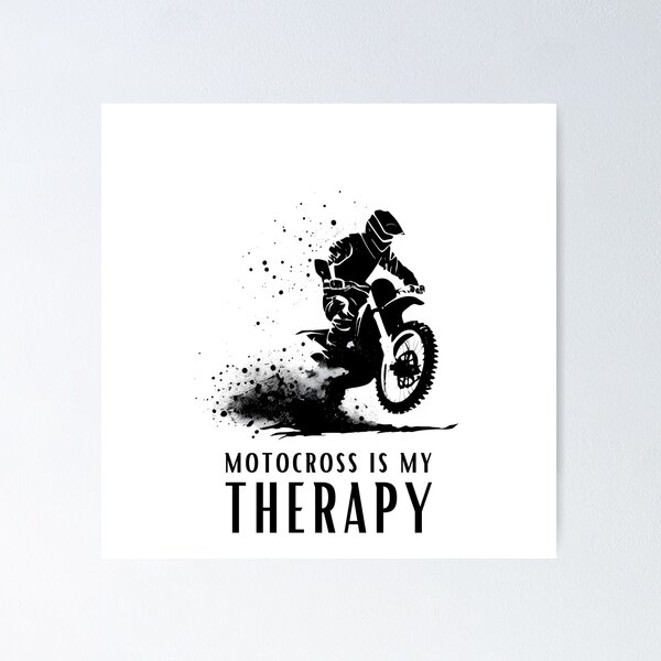 Item preview, Motocross is My Therapy - Dirt Bike Line Art designed and sold by ShadowAndSlate.
