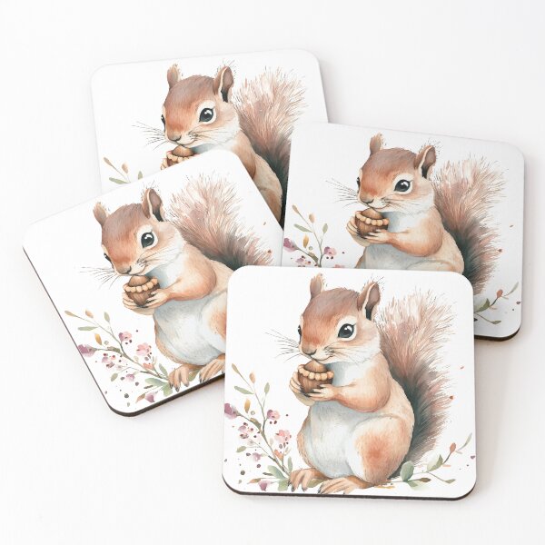 Item preview, Watercolor Squirrel with Acorn – Autumn Cutout Woodland Art designed and sold by EmeraldeaArt.