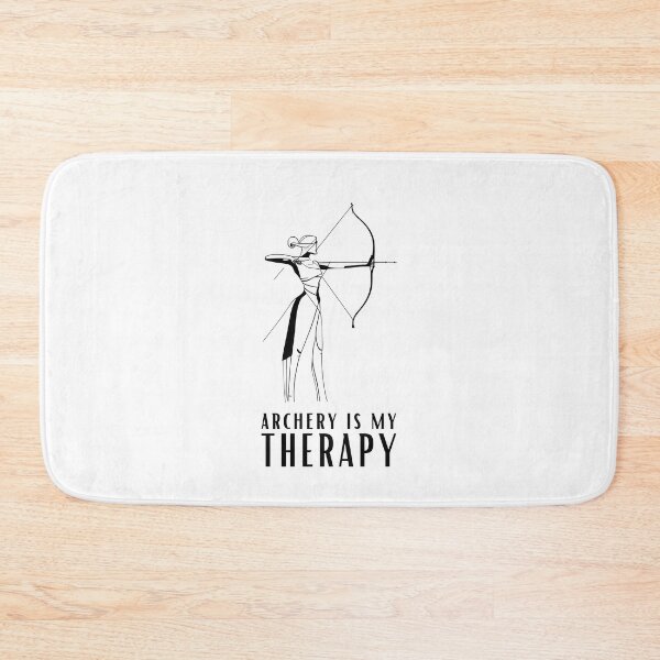 Item preview, Archery is My Therapy - Female Archer Line Art designed and sold by ShadowAndSlate.