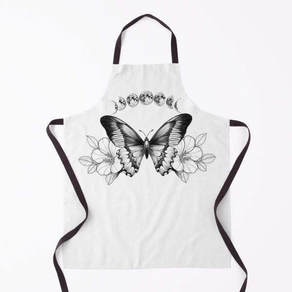 Item preview, Moon butterfly with florals in black designed and sold by MaddyFieldTatts.