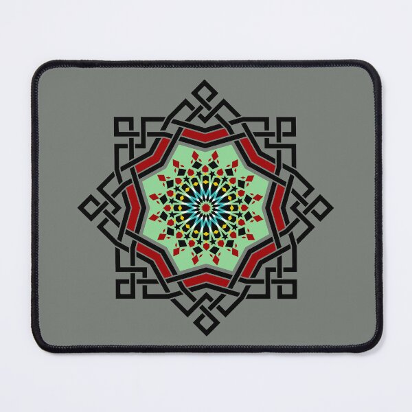 Item preview, Red and Green Star Geometric Ornament Pattern designed and sold by Tarjiart.