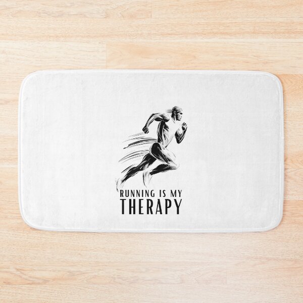 Item preview, Running is My Therapy - Male Runner Line Art designed and sold by ShadowAndSlate.