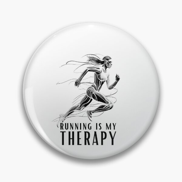 Item preview, Running is My Therapy - Female Runner Line Art designed and sold by ShadowAndSlate.