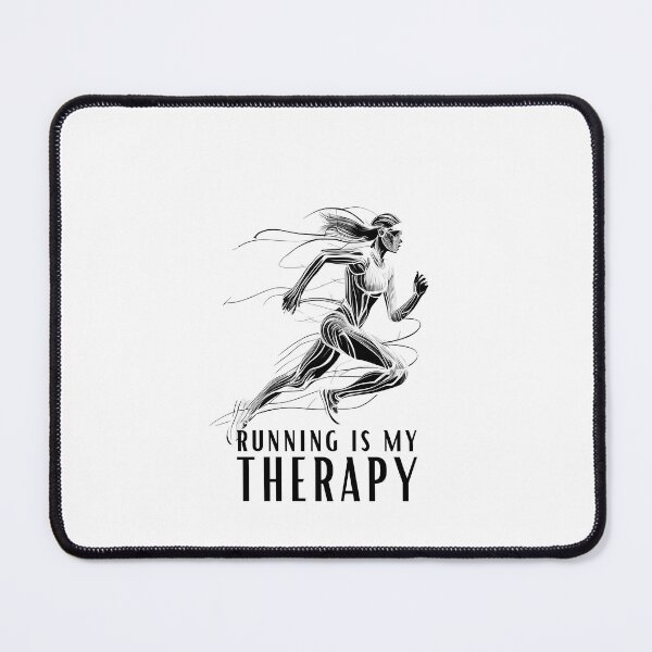 Item preview, Running is My Therapy - Female Runner Line Art designed and sold by ShadowAndSlate.