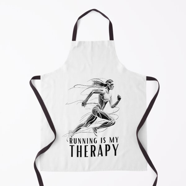 Item preview, Running is My Therapy - Female Runner Line Art designed and sold by ShadowAndSlate.