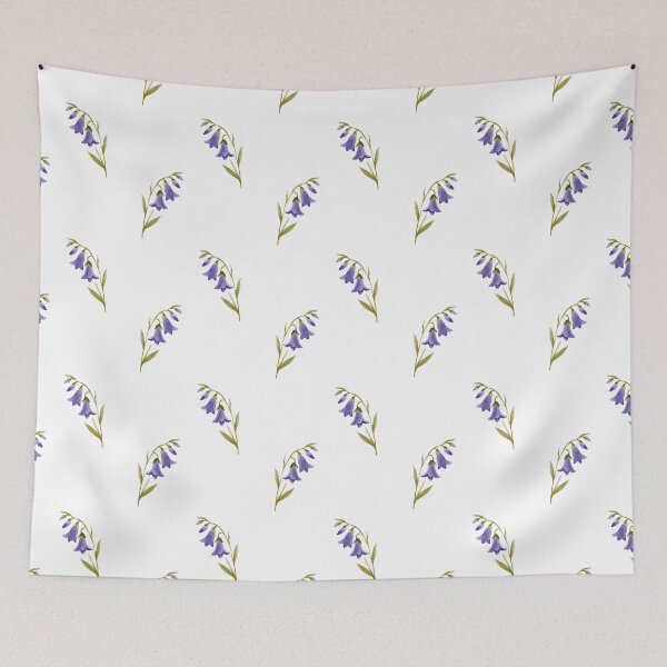 Item preview, Watercolor pattern with delicate wild bellflowers, soft blue and purple hues, hand-painted botanical elegance, seamless floral textile design  designed and sold by ArtPetrenko90.