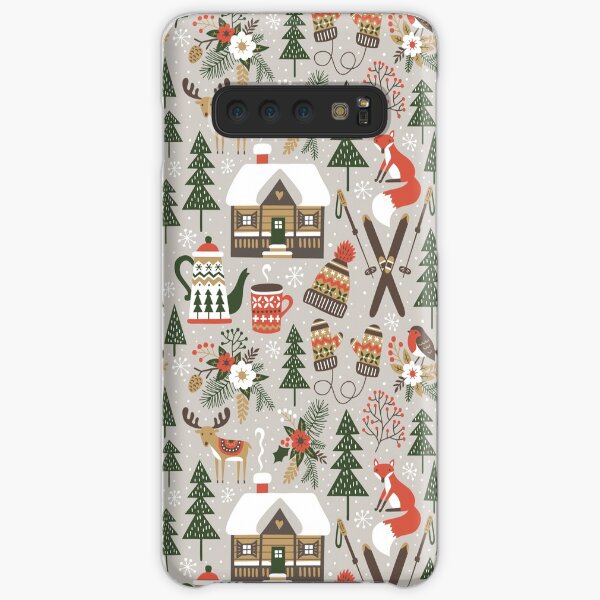 Cozy Chalet on light grey background Samsung Galaxy Snap Case