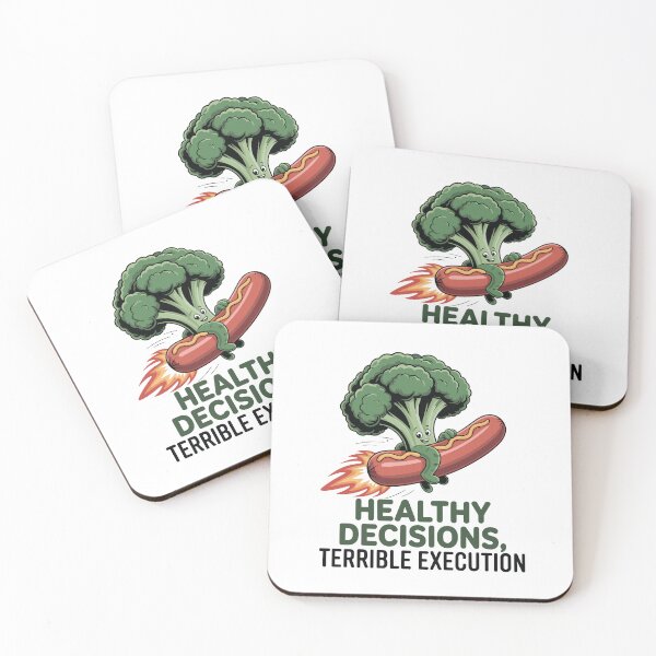 Item preview, Healthy Decisions, Terrible Execution - Funny Broccoli Hot Dog Design designed and sold by PrintMastery.